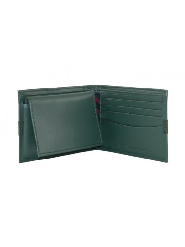 Tommy Hilfiger Men's Leather Ranger Passcase Billfold Wallet - Olive